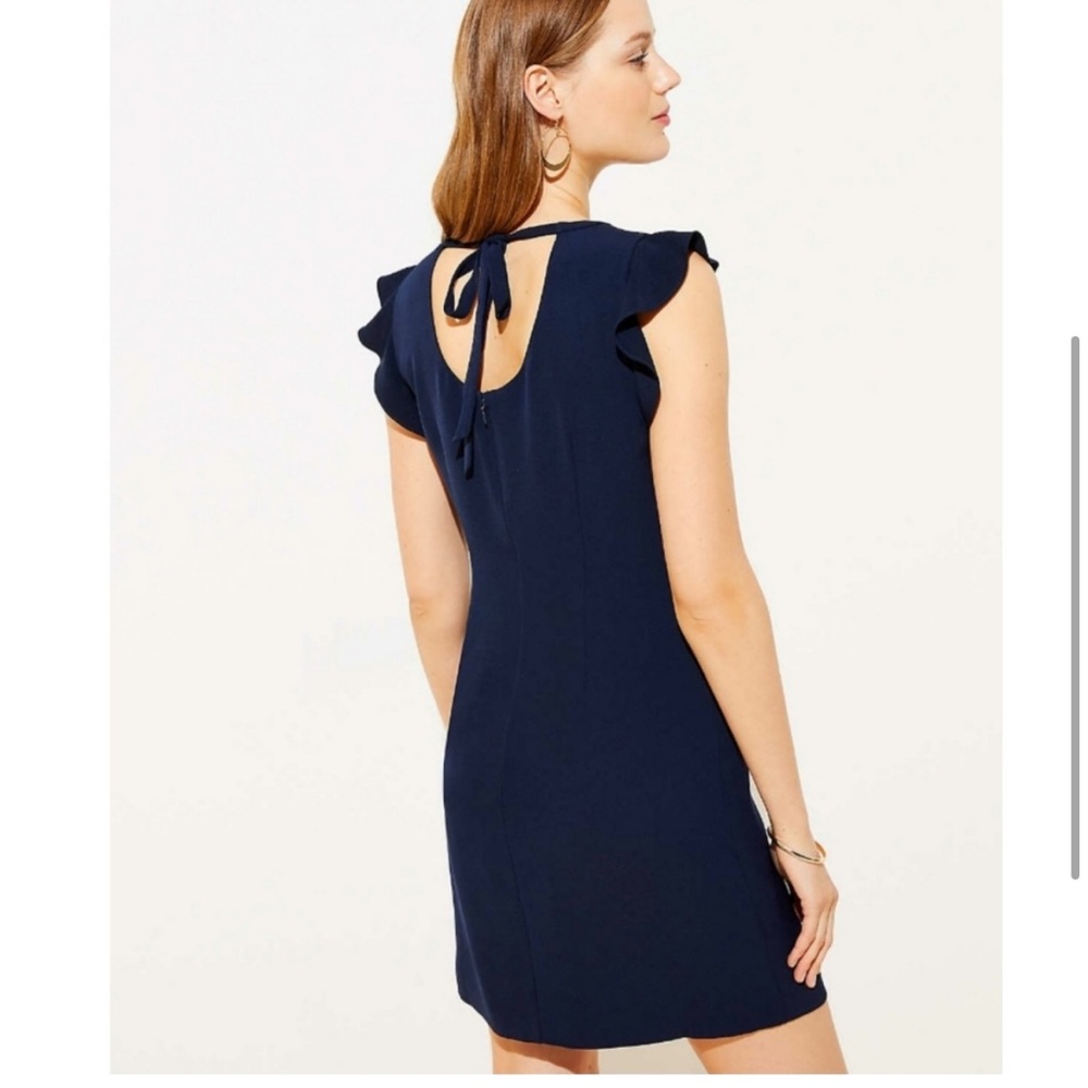 Loft Ruffle Sleeve Shift Dress